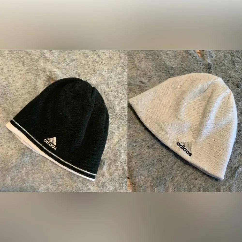 Adidas Baby/Toddler Reversible Black & White Knit Beanie